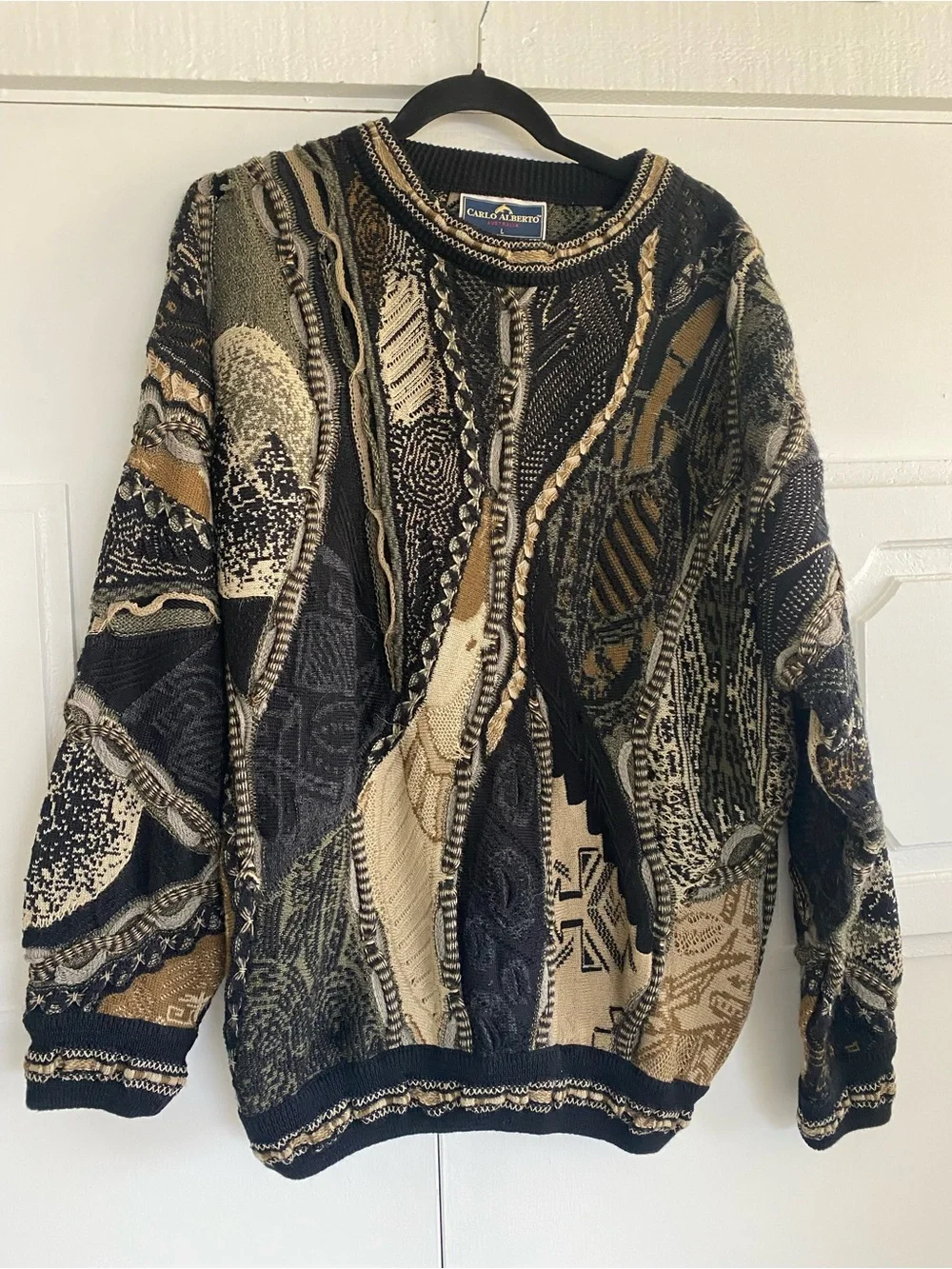 COOGI Men’s Multicolor Textured Crewneck Sweater